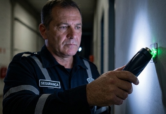Vigilante profissional responsável pela ronda de segurança
